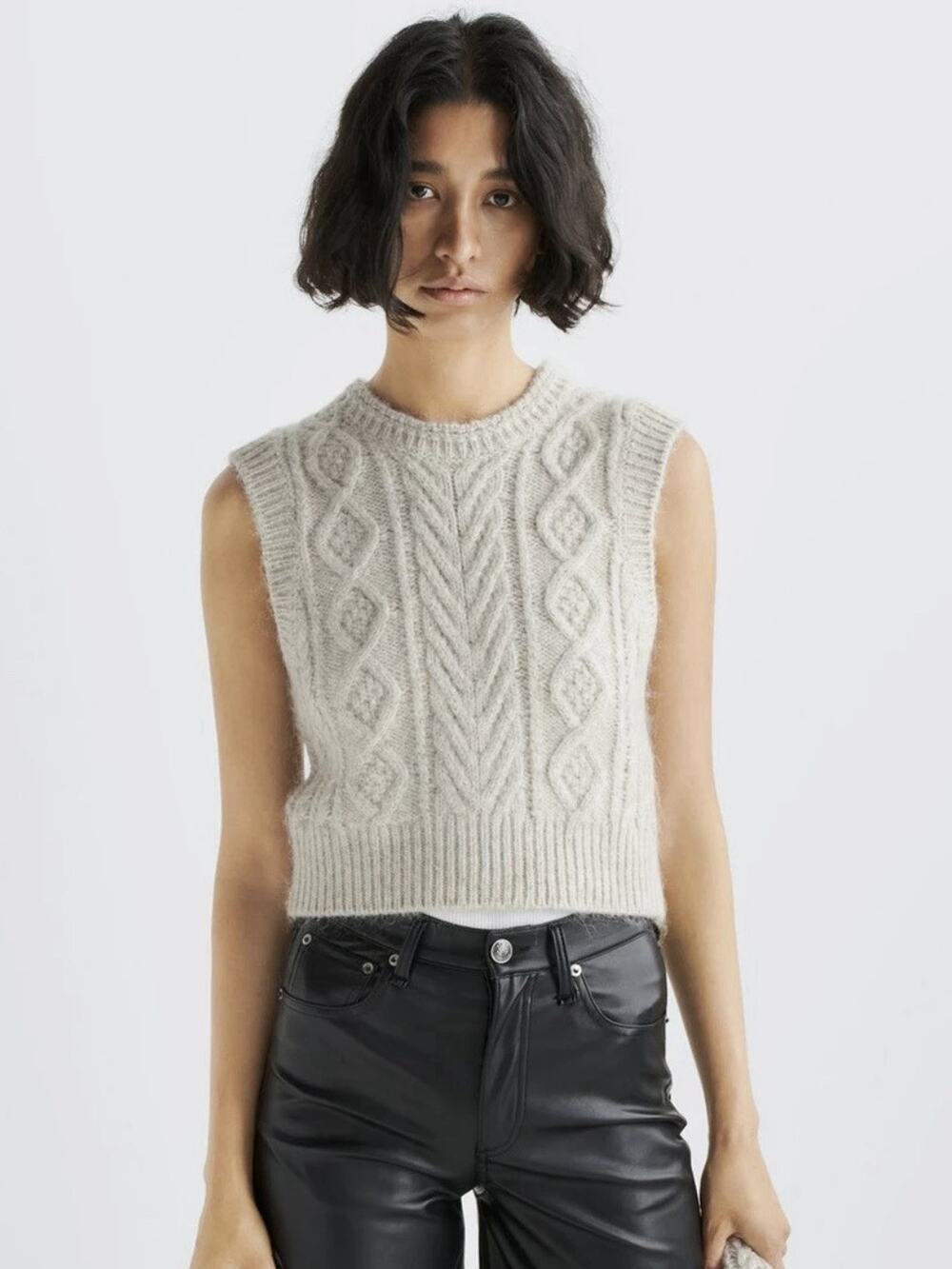Rag & Bone Brody Wool Blend Vest in Light Grey Size XS